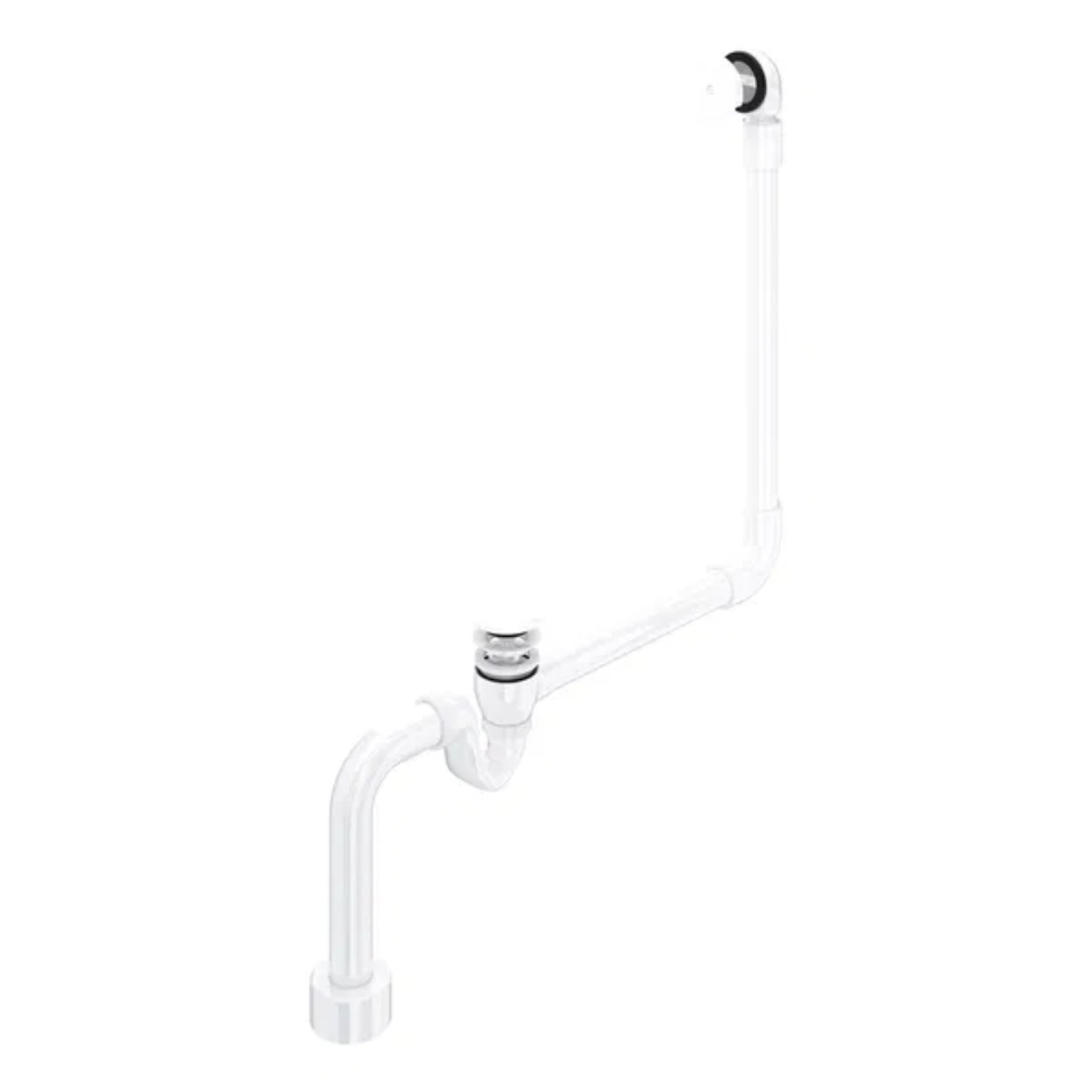 Cut out image of the Victoria + Albert Kit 30 White Metal Push Button Overflow Bath Waste